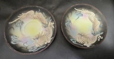 2 Nippon Dragon Ware Moriage Style Tea Cup Saucer Small Plate 5 1/2" Vintage 