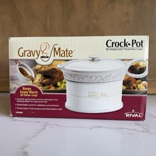 Vintage Rival Gravy Mate Crock Pot  Gravy Boat Electric Detachable Cord-NEW