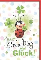 Geburtstag GlüCkwunschkarte Mit Umschlag MarienkäFer KleebläTter Zum Geburtstag