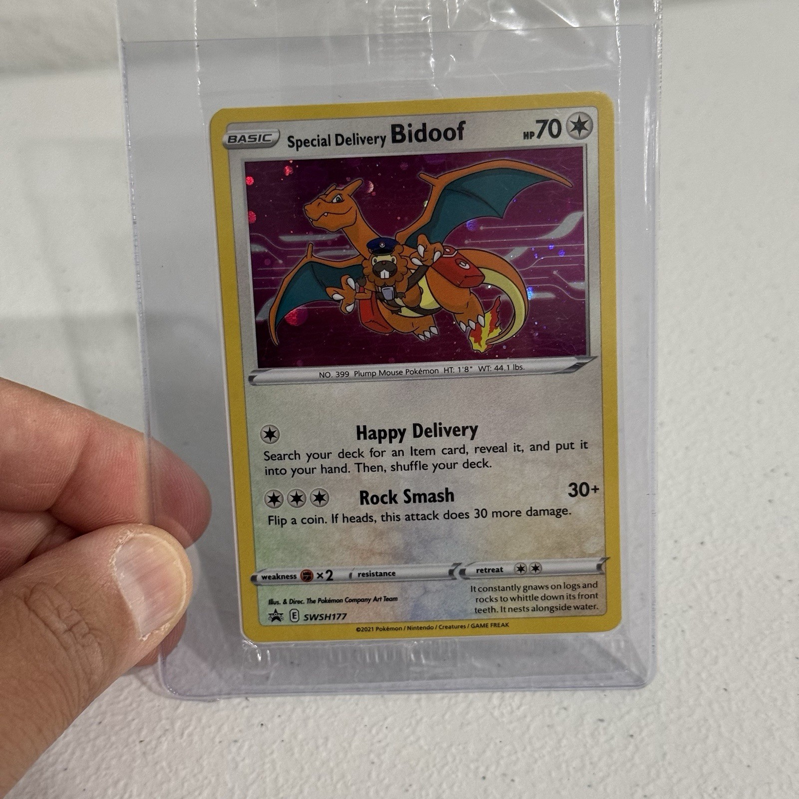Pokemon TCG Sword & Shield Promo Special Delivery Bidoof  SWSH177 Factory Sealed