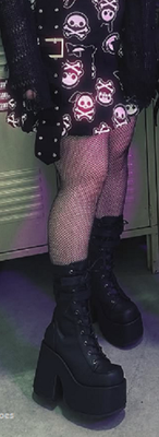 靴 2000s attachment laceupboots grunge Black Goth Chunky Platform Combat 90s Grunge Lace Up Boots Demonia