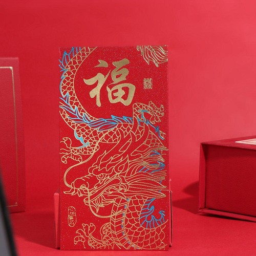 6pcs Chinese Style Dragon Year Red Envelope Red Pocket 2024 Chinese New Year