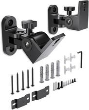 Rear Speaker Wall Mount, 2 Packs Universal Mounting Bracket for 2 Pack, Black