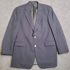 Brooks Brothers Blazer Jacket Mens 43 Navy Lined Gold Buttons Wool