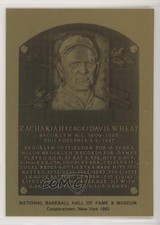 1981-89 Metallic Hall of Fame Plaques 1982 Zack Wheat HOF 0q3