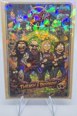 Custom Slayer Rick & Morty Rainbow  Broken Glass Trading Card Kerry King Tom +