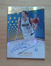 Dirk Nowitzki Autographed Card 17/18 Revolution Dallas Mavericks Used