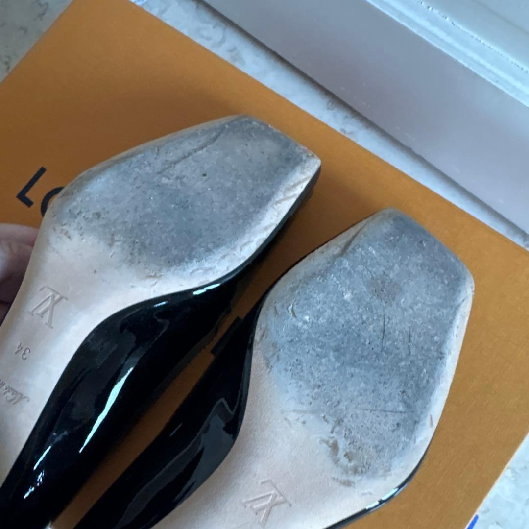 LOUIS VUITTON Pumps Heel Leather Black EU34/US4 120394c thumbnail 8