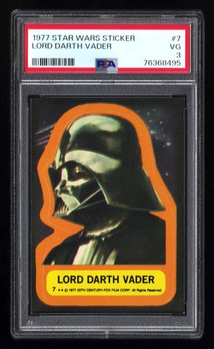 1977 Topps Star Wars Stickers #7 Lord Darth Vader — PSA 3
