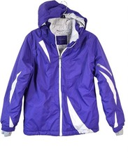 L L Bean Puffer Jacket Girls Juntiors Teens L 14-16 Purple Hooded Thinsulate