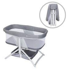 Baby Trend Quick-Fold 2-in-1 Rocking Bassinet Gray Portable Mesh Sides Basket