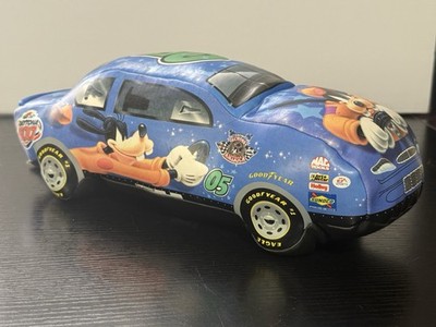 RARE Vintage Disney X Daytona 500  Goofy  Plush Race Car 