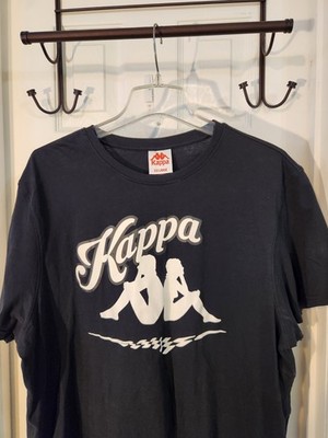 KAPPA Estessi Logo T-Shirt Adult 2XL XXL Black Authentic VTG Y2K Skater Men
