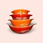 Pyrex Autumn Harvest Wheat Cinderella Mixing Bowl Set Vintage, 4-Piece