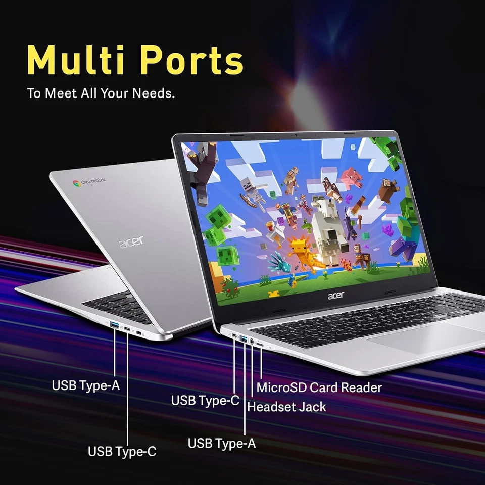 🔥 BRAND NEW🔥Acer Chromebook 15.6" Quad-Core N6000 4GB 128GB eMMC Chrome Sleeve - Image 3 of 4