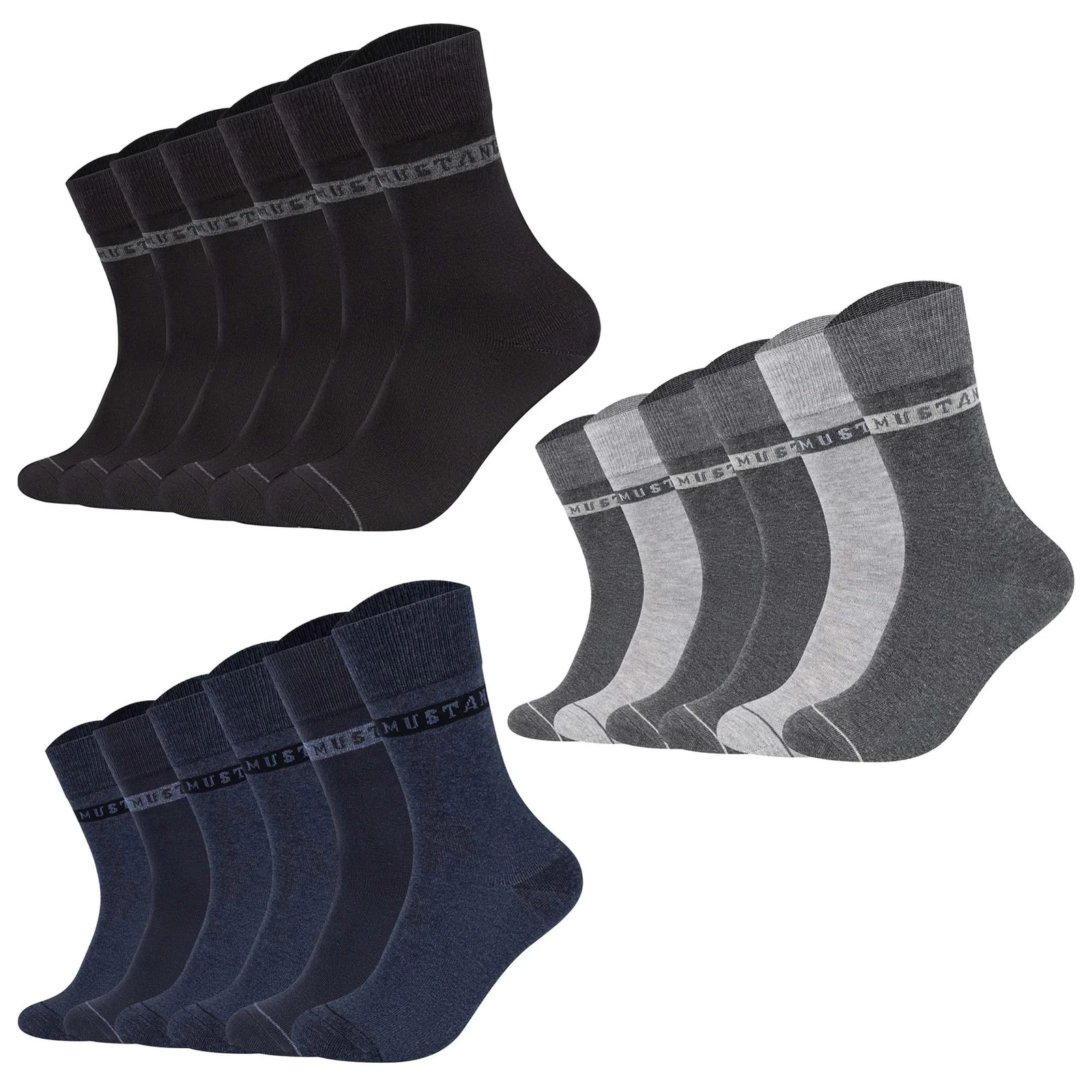 Mustang Men's Socks, 6 Pack - Casual Organic Cotton Socks, Crew Socks, and...