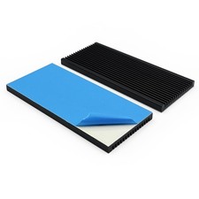 2 PCS 100x45x5mm Heatsink Aluminum Thin Heat Sink Thermal Conductive Tape Black