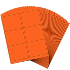 JAM PAPER Shipping Address Labels - Large - 3 1/3 x 4 - Orange - 120/Pack