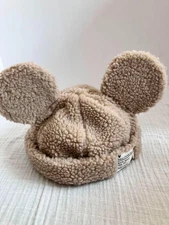 Japan Tokyo Disney Resort Store Ears HeadBand Hat Beige Fluffy CAP park