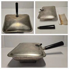 F.B. ROGERS SILVERPLATE "SILENT BUTLER" WITH HIDDEN BRUSH- VINTAGE CONDITION 