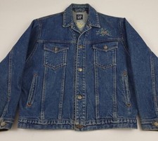 Vintage 90s GAP Floral Embroidered Denim Blue Jean Jacket USA Made 1990s Flower
