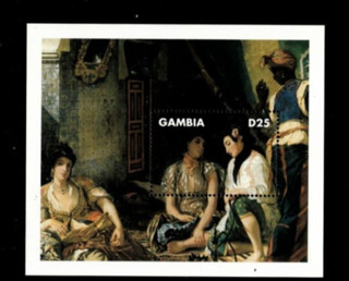 VINTAGE CLASSICS Gambia 1998 Delacroix Art Souvenir Stamp sheet Scott 2087 MNH