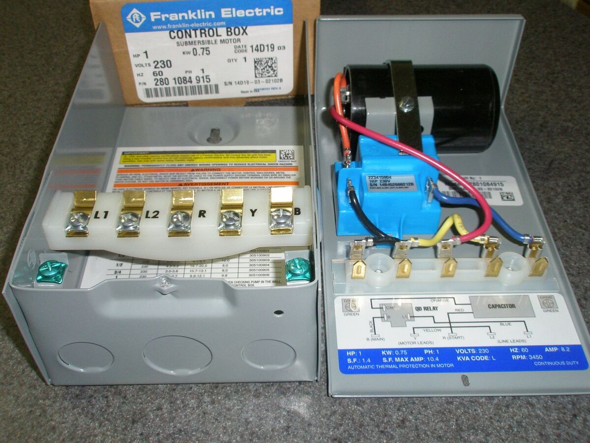 1 HP 230V 1PH Franklin QD Control Box Submersible Water Pump 1 HP 230V 1PH Franklin QD Control Box Submersible Water Pump