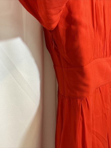 ARMANI EXCHANGE 100% Silk 3/4 Sleeve A-Line Dress Sz 0 Red - Picture 8 of 12