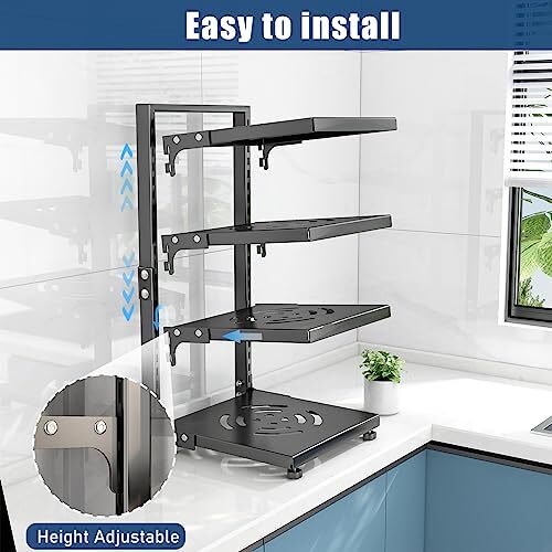 Pot Rack Organizers 7tier Adjustable Heavy Duty Pan Organizer Rack For Cabinet - Picture 5 of 6