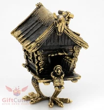 Solid Brass Figurine Magic Hut on Fowl's Legs Baba Yaga house IronWork