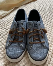 SPERRY Top-Sider Seacoast Diamond Print Boat Sneakers Ladies Sz 8M EUC STS99022