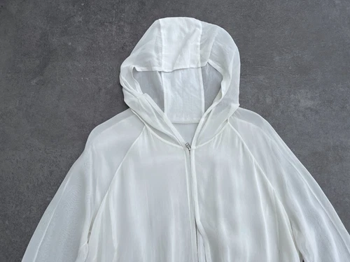 Stunning Women's ANNETTE GORTZ Layered Lagenlook Avant Garde Jacket Coat White M image 6