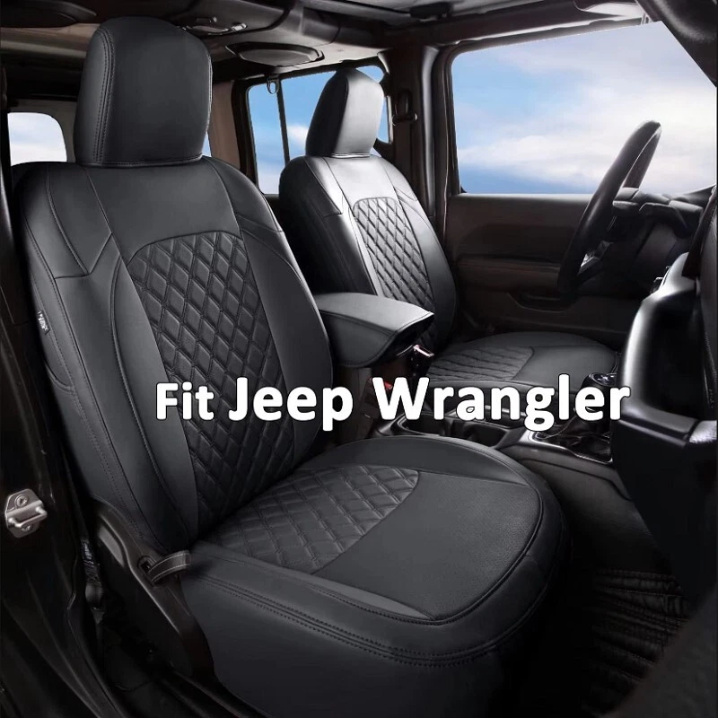 FOR 2007-2024 JEEP WRANGLER UNLIMITED MOTOPTES CUSTOM CAR SEAT LEATHER COVERS - Image 2 of 4