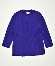 John Meyer Womens 5 Button Blazer Jacket Uk 18 Xl Purple Wool Vintage Iw01