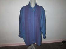 AVOCA COLLECTION Blue Purple Tweed Wool Jacket Coat Sz M Wicklow Ireland