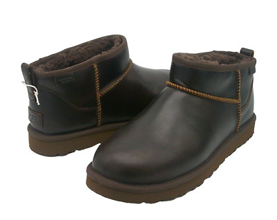 UGG CLASSIC ULTRA MINI LTHR WOMEN BOOTS SUEDE IRONWOOD US 10 /UK 8 /EU 41