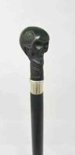 Resin Skull Head Handle Premium Vintage Style Wooden Walking Stick Antique Cane