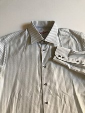 Robert Graham Light Blue Gray Dress Shirt EUC Mens Size 42 Large