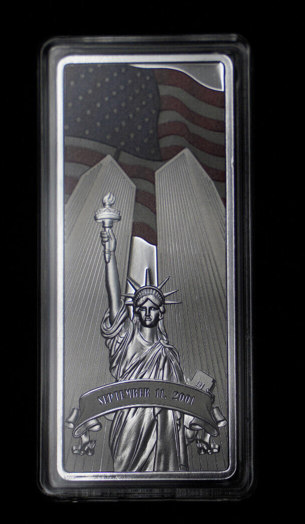 NEVER FORGET Sept. 11 2001-2021 Lady Liberty COLOR 1oz 999 FINE