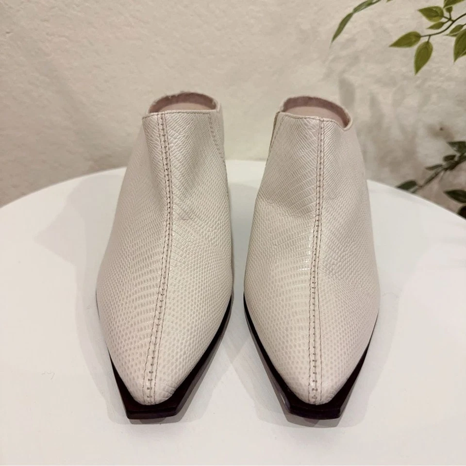 Mula texturizada Kaanas Atria con punta cuadrada marfil nueva sin etiquetas talla 6 Foto 2 de 4