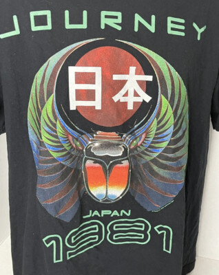 JOURNEY JAPAN 1981 RETRO BAND ALBUM SHIRT, BLACK, MAN'S ADULT