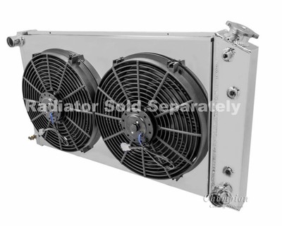 ALUMINUM RADIATOR FAN SHROUD GM CHEVY CARS TRUCKS 28/" WIDE CORE USES 14/" FANS
