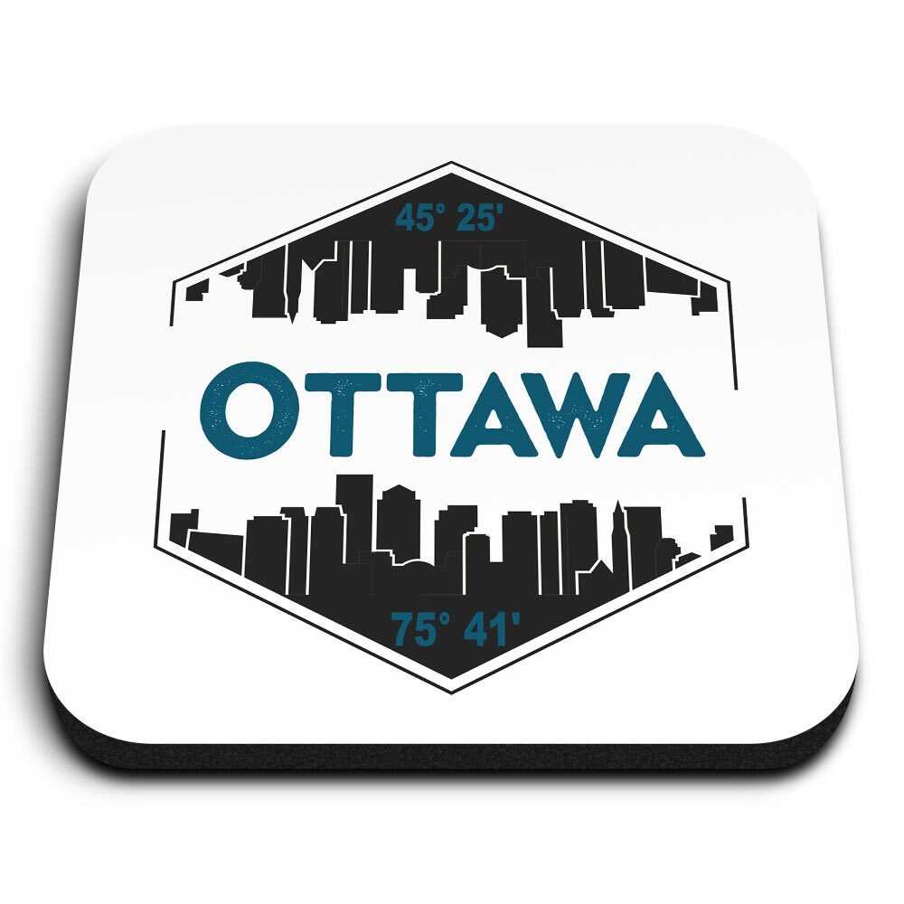 1x Square Fridge MDF Ottawa Canada Map City Travel Cityscape