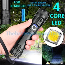 Super-Bright 90000LM LED Tactical Flashlight With Rechargeable Battery