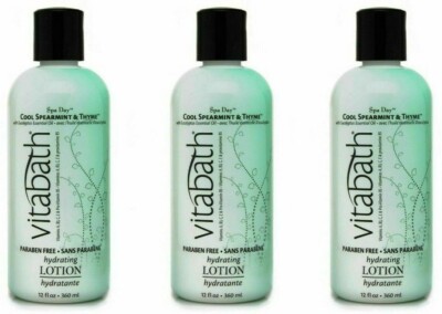 ( LOT 3 ) Vitabath Hydrating Body Lotion Cool Spearmint & Thyme 12 oz Each NEW