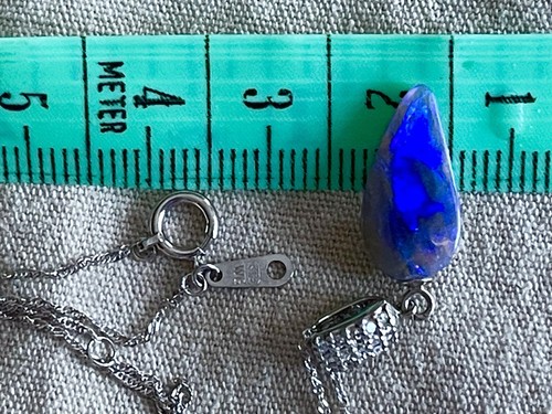 18k massiver australischer Black Lightning Ridge Opal Anhänger - Bild 5 von 10