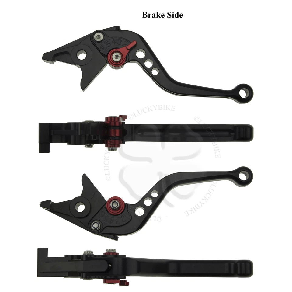 Palancas de embrague de freno CNC Shorty negras para Kawasaki Ninja ZX 9R 1000 mango manual Foto 2 de 4