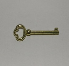 5589AB SKELETON KEY REPRODUCTION BRASS PLATED HOLLOW BARREL 2.5"