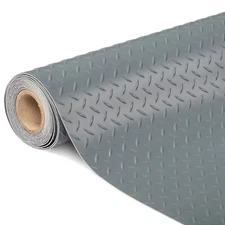 7.5 x 20 ft Garage Floor Mat Flooring Roll Non-Slip Waterproof PVC Gray