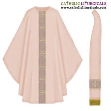 New ROSE Gothic Chasuble & Stole Set, Gothic Vestment, Casula, Casel